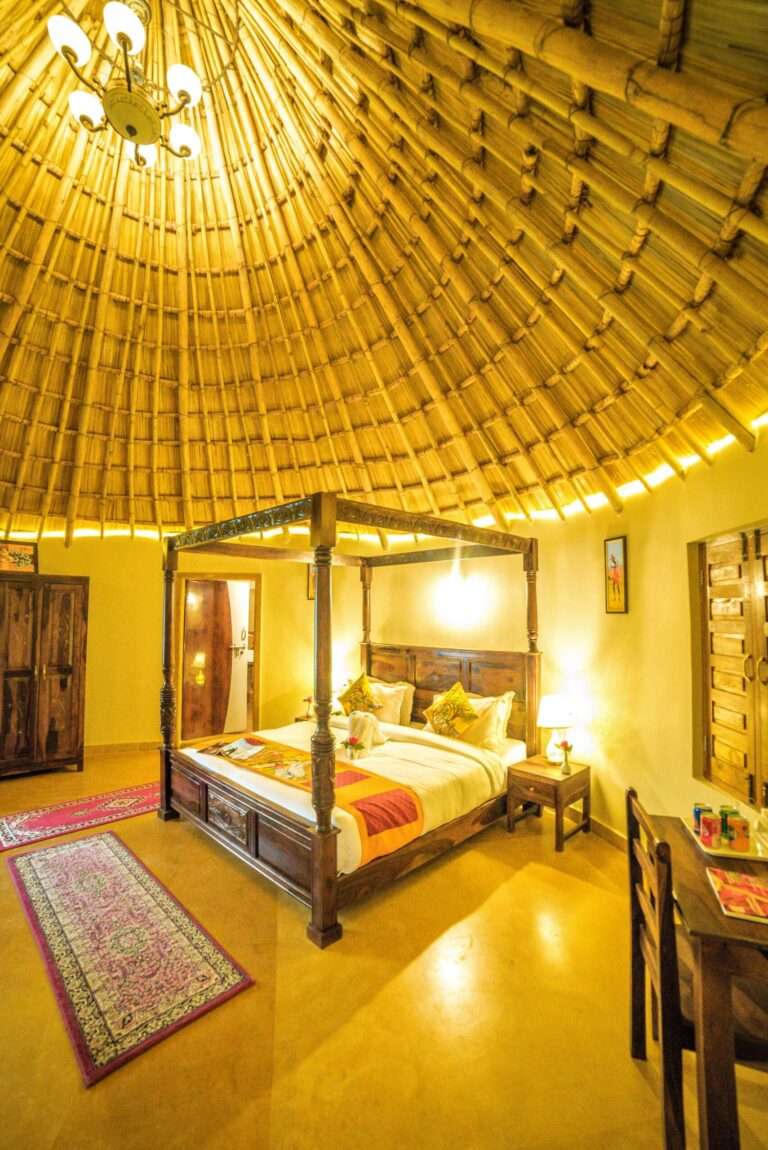 Mud Hud, bhavya suite with heritage king sized bed with luxury environment in sam sand dunes